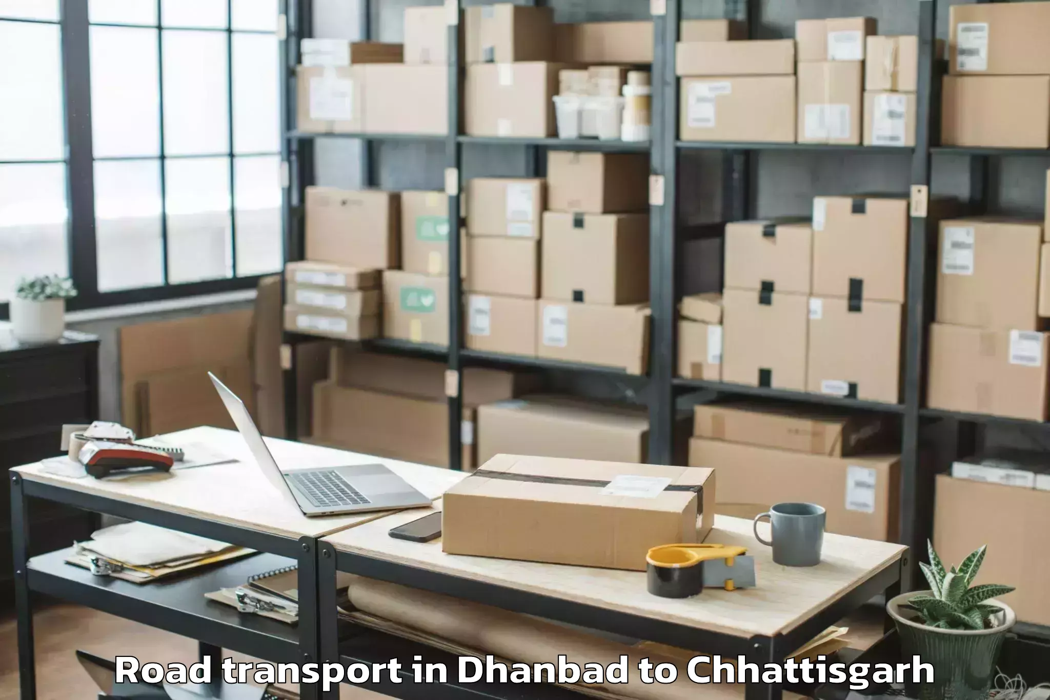 Book Your Dhanbad to Kalinga University Raipur Road Transport Today